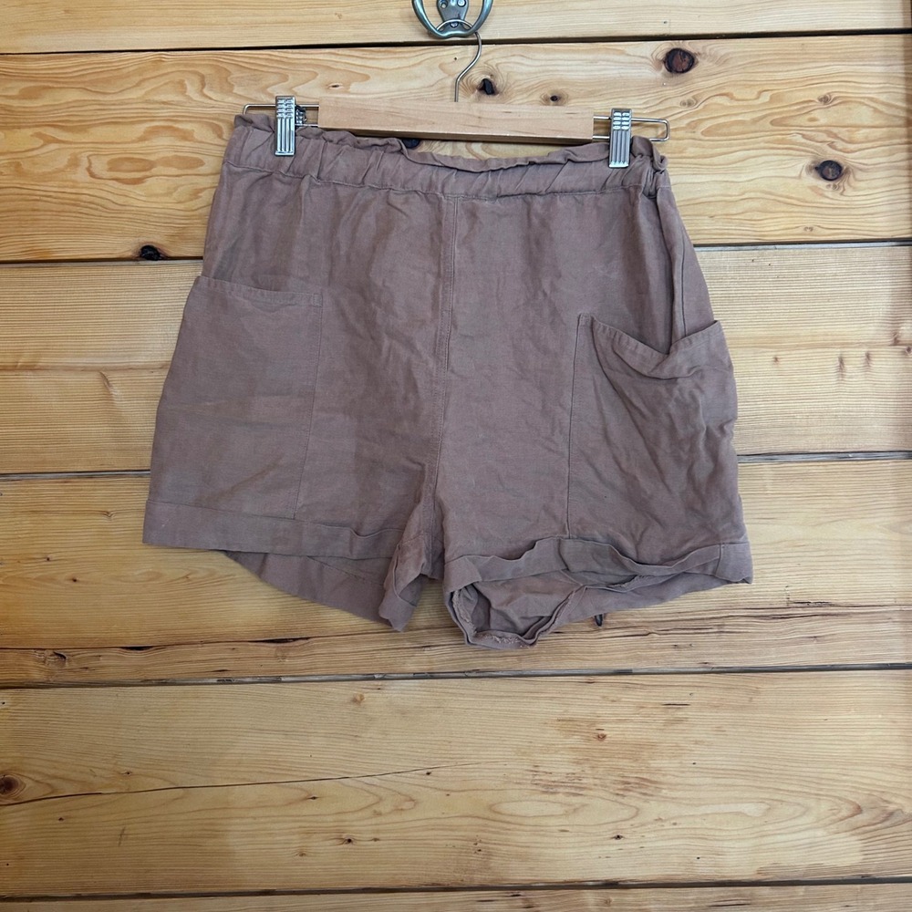 Linen Harulia Paperbag Shorts Women Medium Clay Mauve Brown Wilfred Free Aritzia